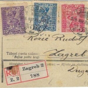 1918 Croatia Zagreb Registered Formular Card