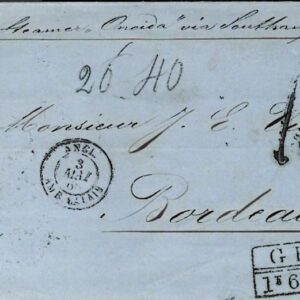 1866 Brazil Entire to Bordeaux with Steamer Oneida