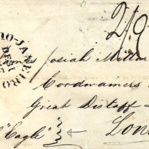 1847 Brazil outer sheet British Post Rio De Janeiro per HMS Eagle