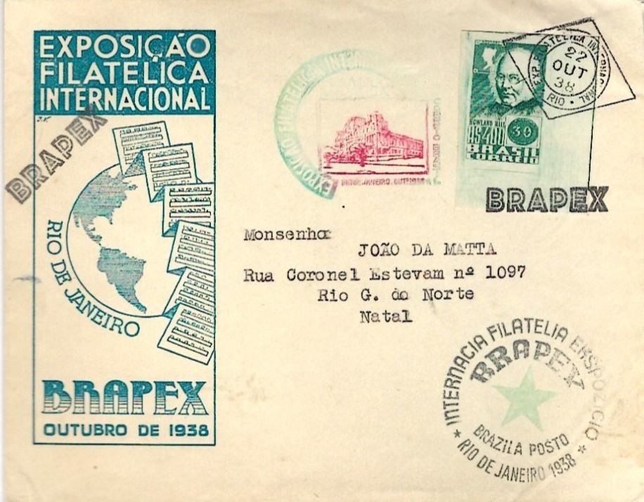 1938 Brazil Philatelic Exhibition Block Card and 2 Covers lot - Image 4