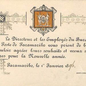 1896 Brazil Paramaribo Post Office New Year card