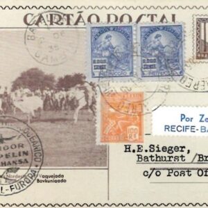 1932 Brazil Zeppelin Picture Stationery to Gambia