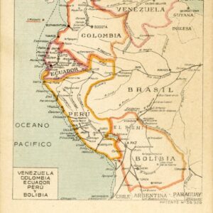 Peru Venezuela Colombia Ecuador Bolivia Map card