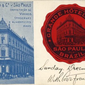 Brazil Sao Paulo Grande Hotel Roma 1907 to Bradford