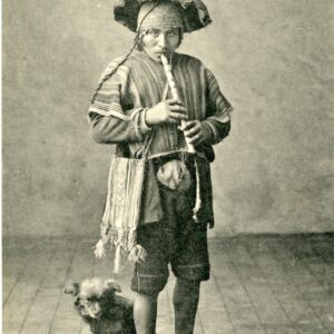 Peru Cusco Indigenous and his Dog playing Flute