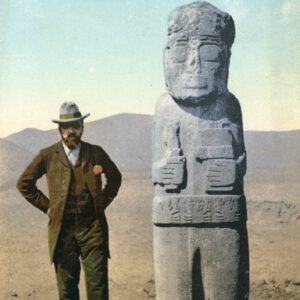 Bolivia Inca Statue Tiahuanaco and Prof Georges Courty