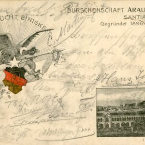 Chile Araucania German patriotic card 1900 to Giessen