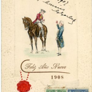 Chile Embossed 1908 New Year Greeting Card to France