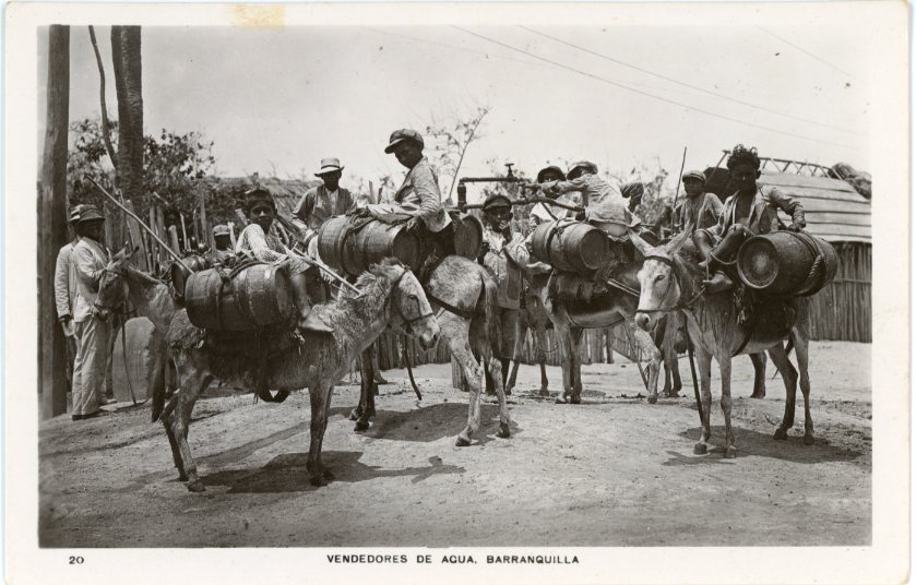 Colombia Barranquilla Water Sellers on Donkey