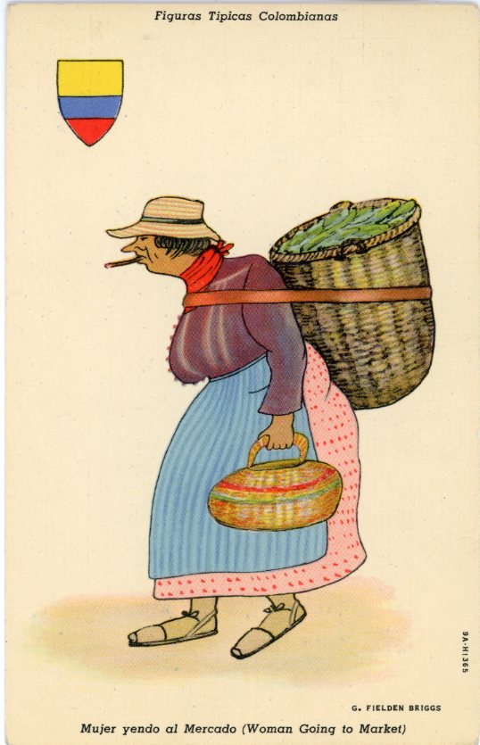 Colombia Woman Going to Market Humour