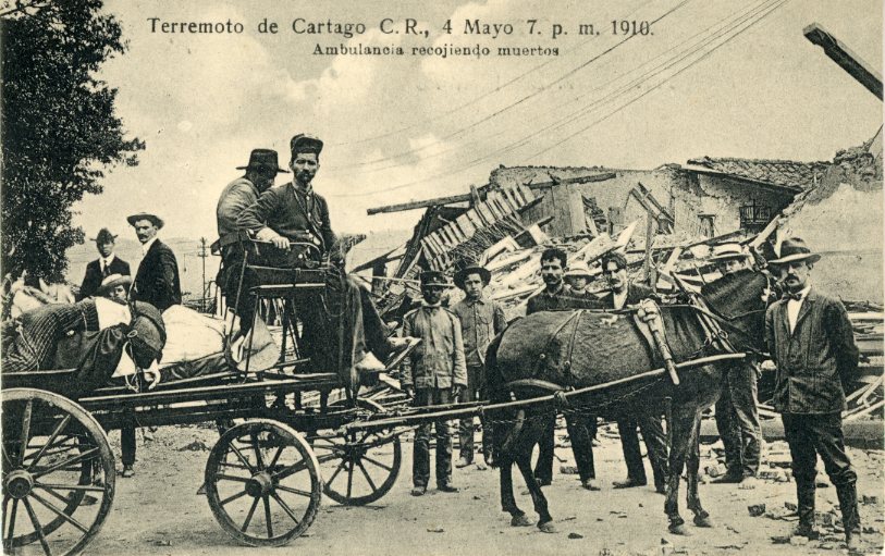 Costa Rica Cartago Earthquake 1910 Ambulance Collecting Dead