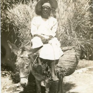 Haiti Woman and Donkey photocard 1936 to Marseilles