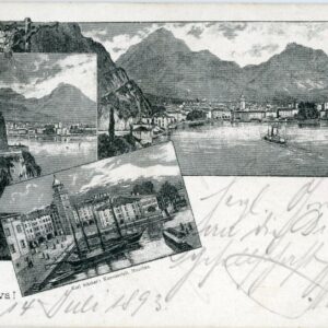 Italy Gruss aus Riva del Garda 1893 to Frankfurt
