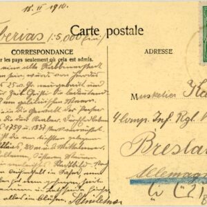 1916 Ottoman Palestine Tiberias card to Breslau