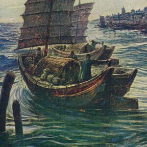 China Chinese River Life art postcard series 2