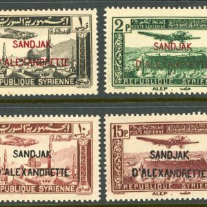 1938 Hatay Alexandrette on Syria Airmail set **