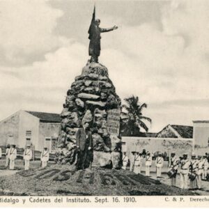 Mexico Statue of Hidalgo and Cadets from Institute 1910