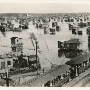 Mexico Flooded Town and Railway