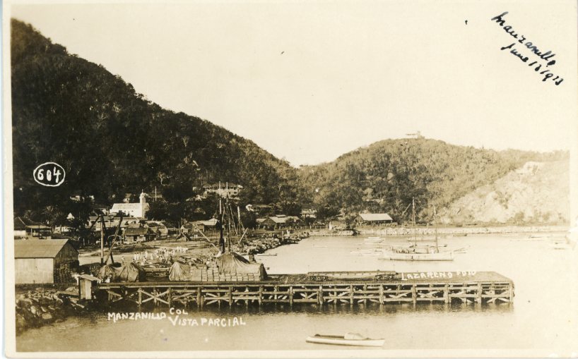 Mexico La Manzanilla Pier 1923 photocard