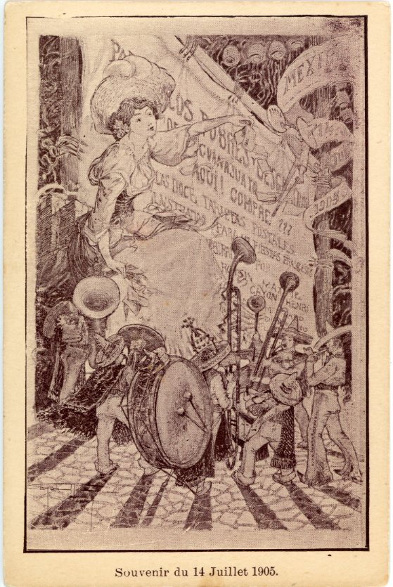 Mexico Art Souvenir Postcard 14 July 1905