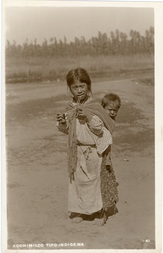 Mexico Xochimilco Indigenous Girl and Child