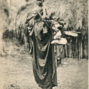 Kenya Woman with Baby carrying wood