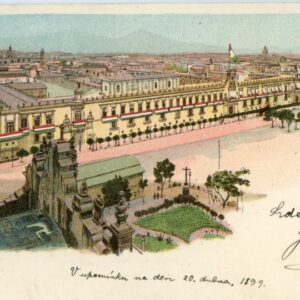 Mexico 1899 postcard used in Pisek Czechia
