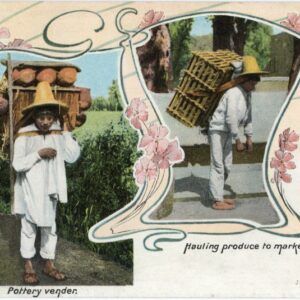 Mexico Pottery Vendor and Carrying Produce ed Hatton