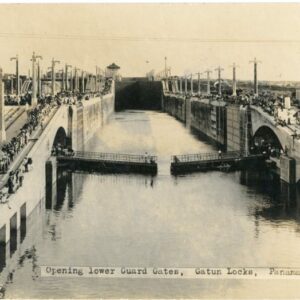 Panama Canal Opening lower Guard Gates Gatun Locks