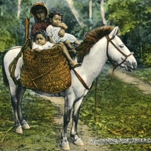 Panama Indigenous Woman and Children Riding
