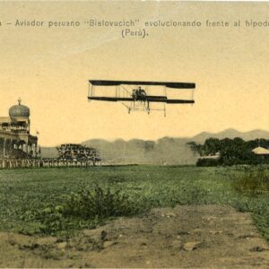 Peru Aviator Bielovucich with Biplane at Racecourse 1913