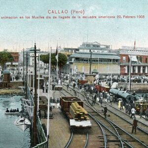 Peru Callao Docks 1908 visit of American Navy