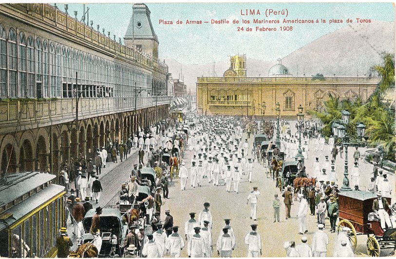 Peru Lima 1908 American Marines to Bullring