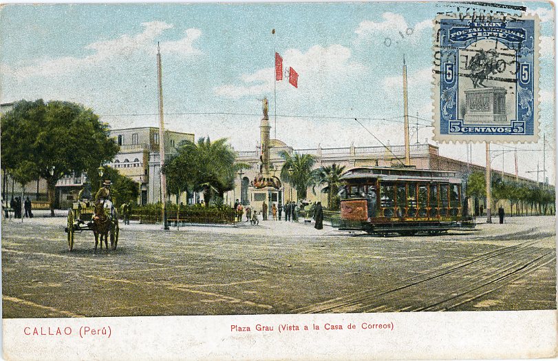 Peru Callau Plaza Grau Post Office Tram