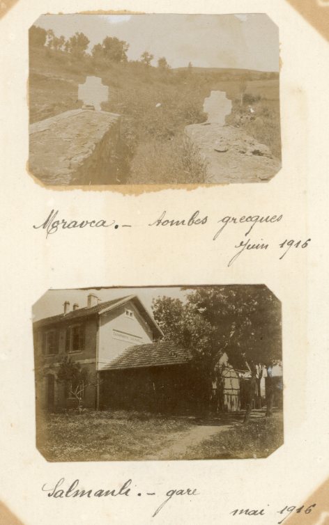 Greece Salmanli or Salmoni Train Station and Antigoneia two 1916 photos