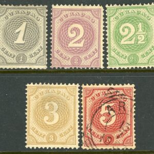 1889-91 Curaçao mint and used to 5c