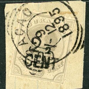 1895 Curaçao 2 1/2c on 30c used on piece