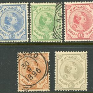 1892-96 Curaçao Queen Wilhelmina mint and used Mix set
