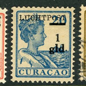 1929 Curaçao Surcharged Locally Airmail mint and used mix set