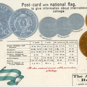 Argentina Flag and Coins embossed Postcard
