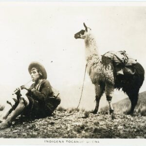Peru Indigenous Man playing Quena