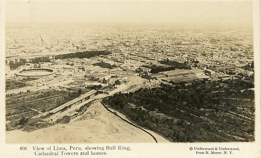 Peru Lima Bull Ring Cathedral Towers and Homes