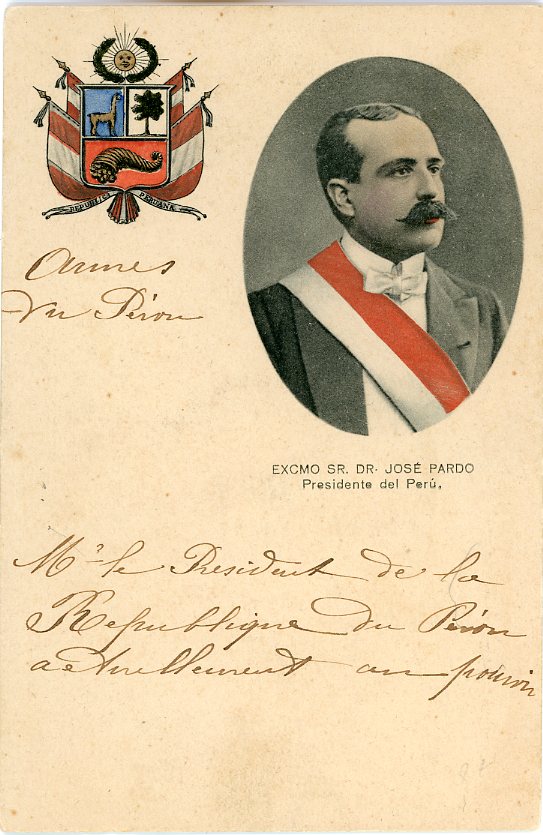 Peru President Jose Bardo and Coat of Arms