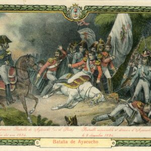 Peru 1824 Battle of Ayacucho Painting postcard