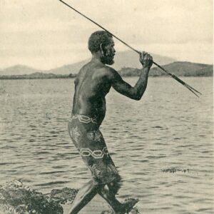 New Caledonia Indigenous Man Spear Fishing Assegai