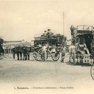 New Caledonia Noumea Place Feillet Horse Trams