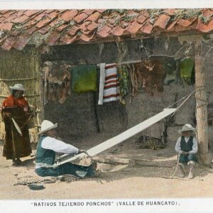 Peru Natives Weaving Ponchos Huancayo Valley