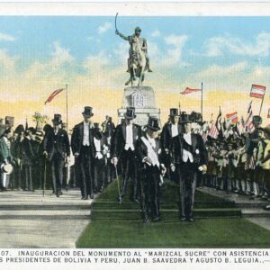 Peru Inauguration of Mariscal Sucre Monument Bolivia and Peruvian presidents