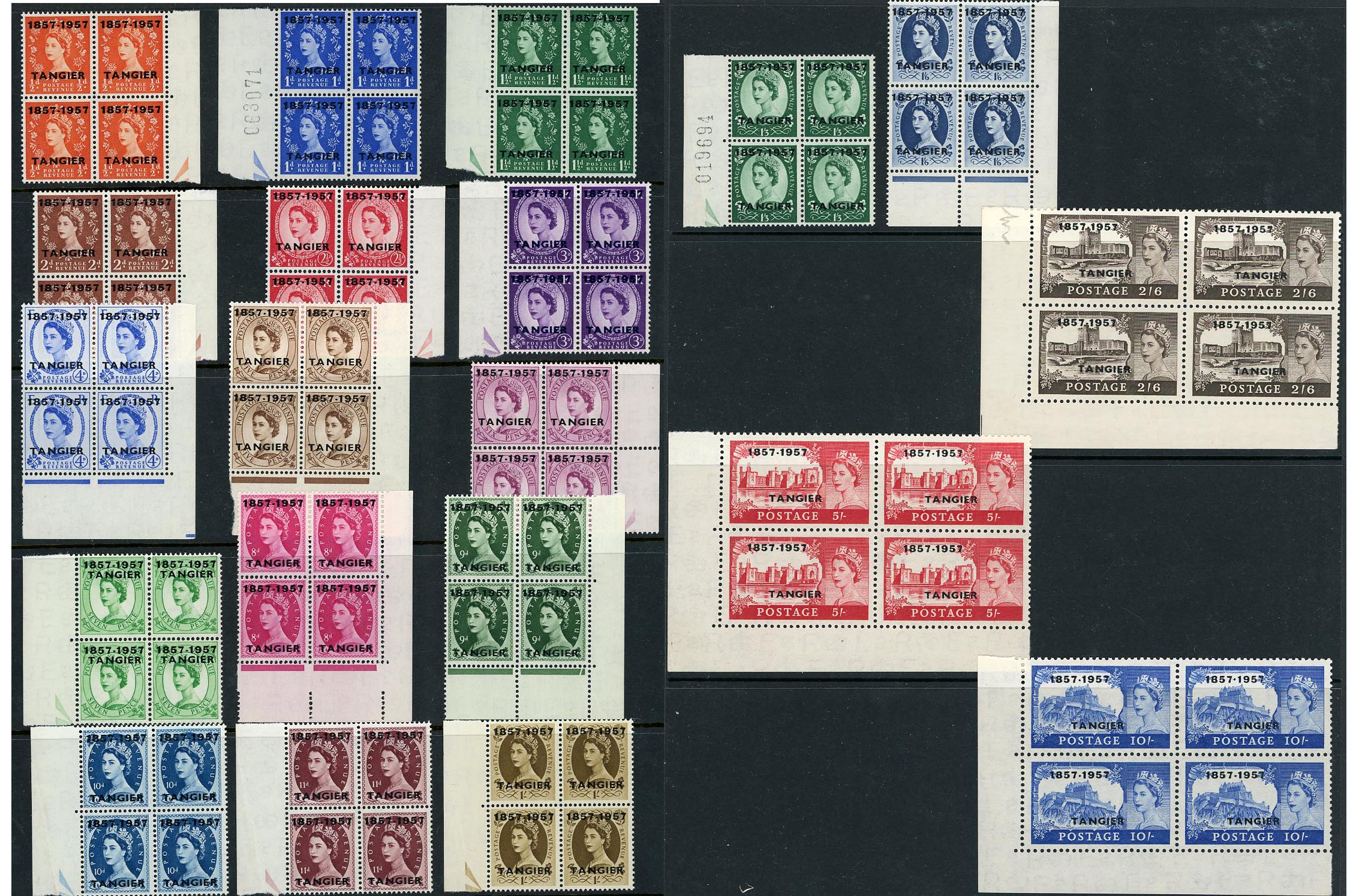 1968 Tangier British Post Centenary Block of 4 set **