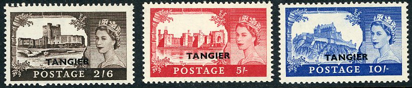 1956 Morocco Agencies Tangier QEII Castles set **